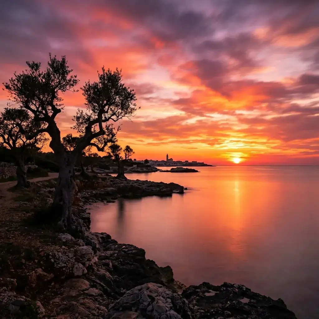 Tramonto sul mare del Salento, costa ionica
